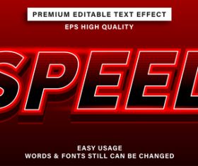 Premium red editable text effect vector