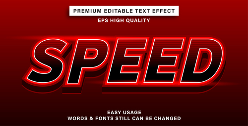Premium red editable text effect vector