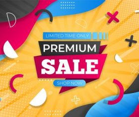 Premium sale geometric background flyer vector
