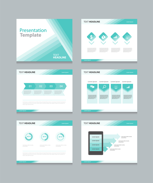 Presentation template business chart information vector