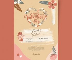 Pretty Valentines Day postcard vector