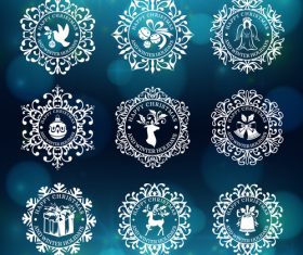Pretty christmas badges vector