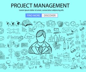 Project management background information vector