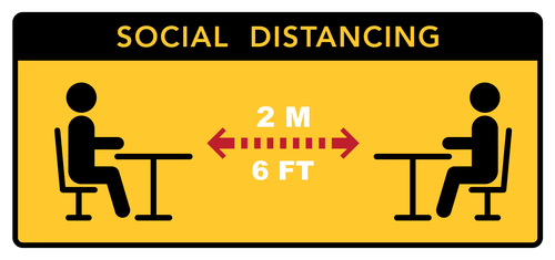 Protect yourself pay attention to social distance vector