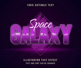 Purple editable font effect text vector on black background