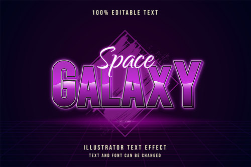 Purple editable font effect text vector on black background