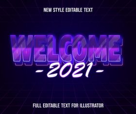 Purple gradient font text style effect vecto