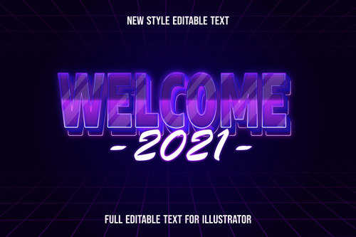 Purple gradient font text style effect vecto