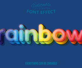Rainbow text style effect vector