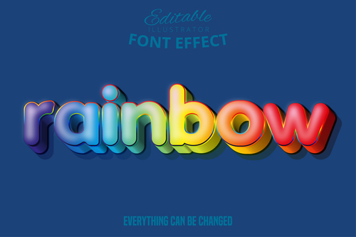Rainbow text style effect vector