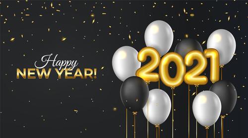 Realistic new year 2021 background vector