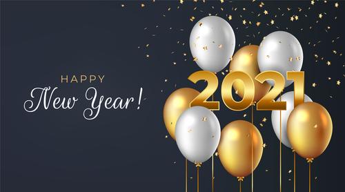 Realistic new year 2021 background vector