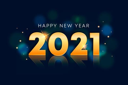 Realistic new year 2021 vector