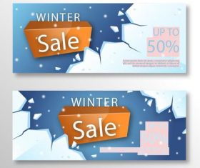 Realistic winter sale banner vector