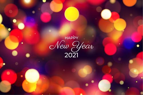 Red and yellow abstract 2021 new year background vector