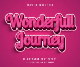 Red art 3d editable text vector