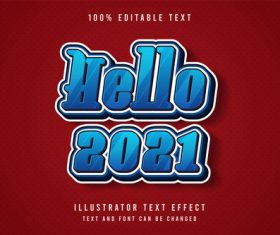 Red background blue editable font effect text vector