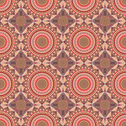 Red geometric ornament seamless pattern vector