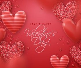 Red valentine's day greeting card vector