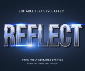 Reflect 3d editable text vector