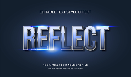 Reflect 3d editable text vector