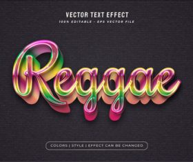 Reggae 3d editable text vector