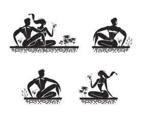 Resort silhouette vector