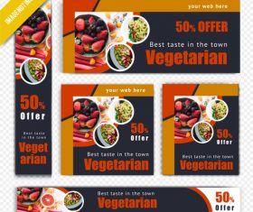 Restaurant vegetarian poster vector
