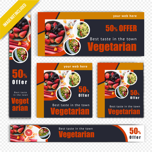 Restaurant vegetarian poster vector