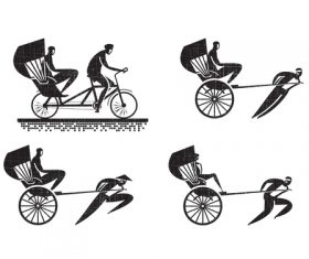 Rickshaw silhouette vector