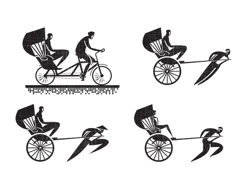 Rickshaw silhouette vector