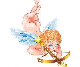 Romantic valentine icon cupid vector