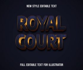 Royal court text style effect vector