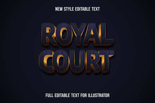 Royal court text style effect vector