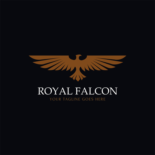 Royal falcon logo design vector