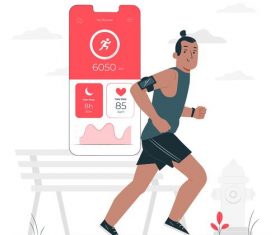 Running cartoon illustration vector