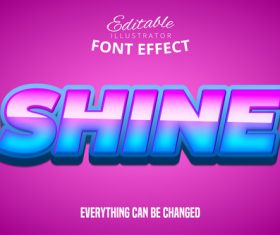 SHINE text style effect vector