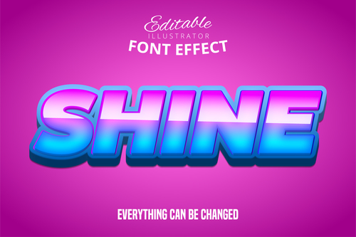 SHINE text style effect vector