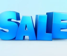 Sale blue editable font vector