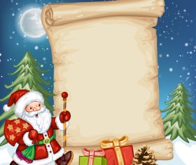 Santa and letter paper background vector