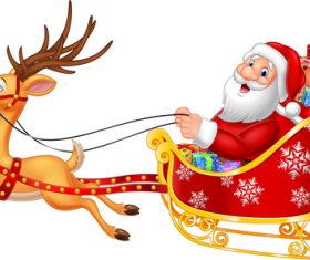 Santa and sleigh vector