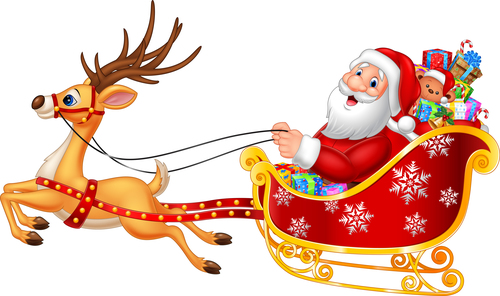 Santa and sleigh vector