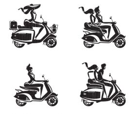 Scooter silhouette vector