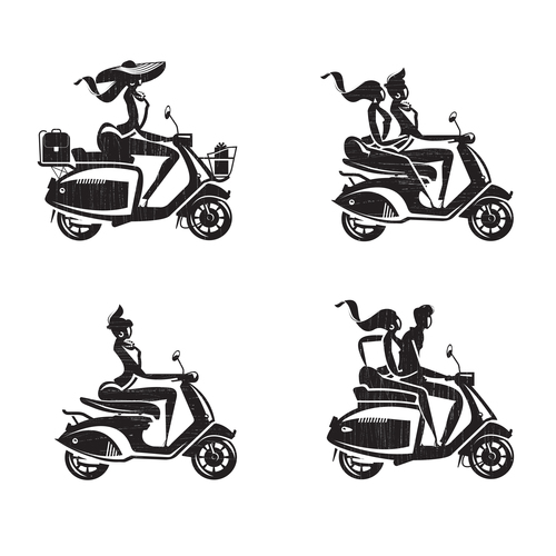 Scooter silhouette vector