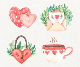 Send each other gifts to express love watercolor illustration vector