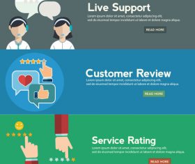 Service and support banner vector