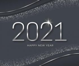 Silver new year 2021 background vector