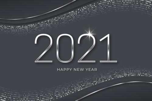 Silver new year 2021 background vector
