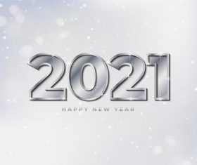 Silver white new year 2021 background vector