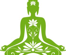 Sitting buddha vector